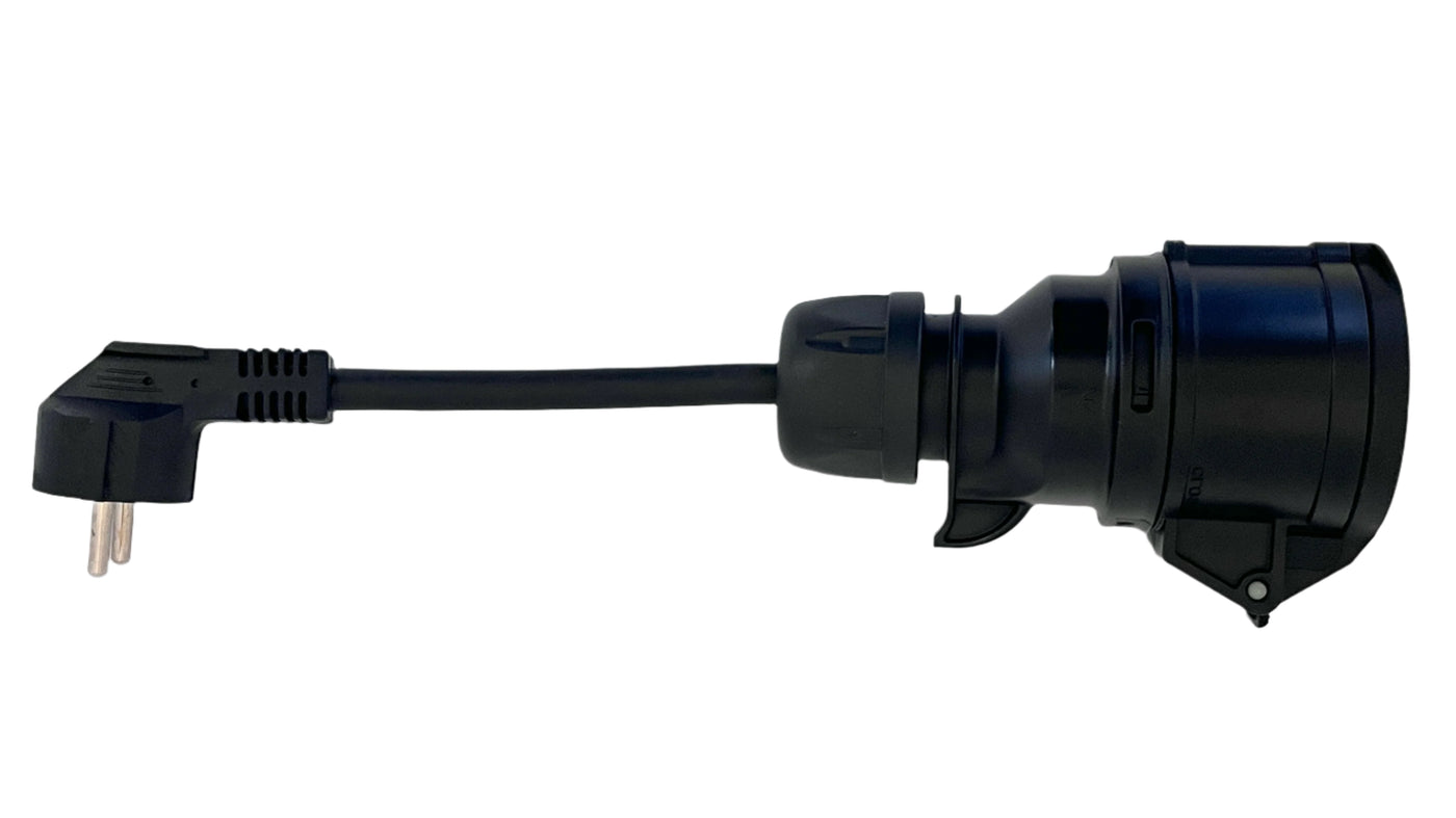 Vinklad Adapter, schuko-CEE, 3-fas, 16A